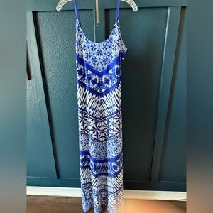 Blue Patterned Maxi Dress